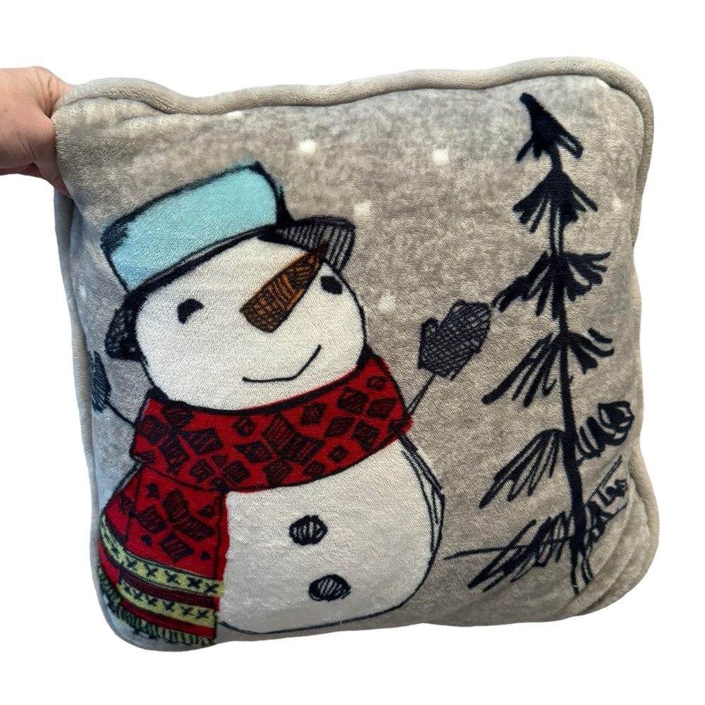 Christmas Snowman Decorative Soft Plush Pillow. Super Soft And Cushy. - Picture 5 of 6